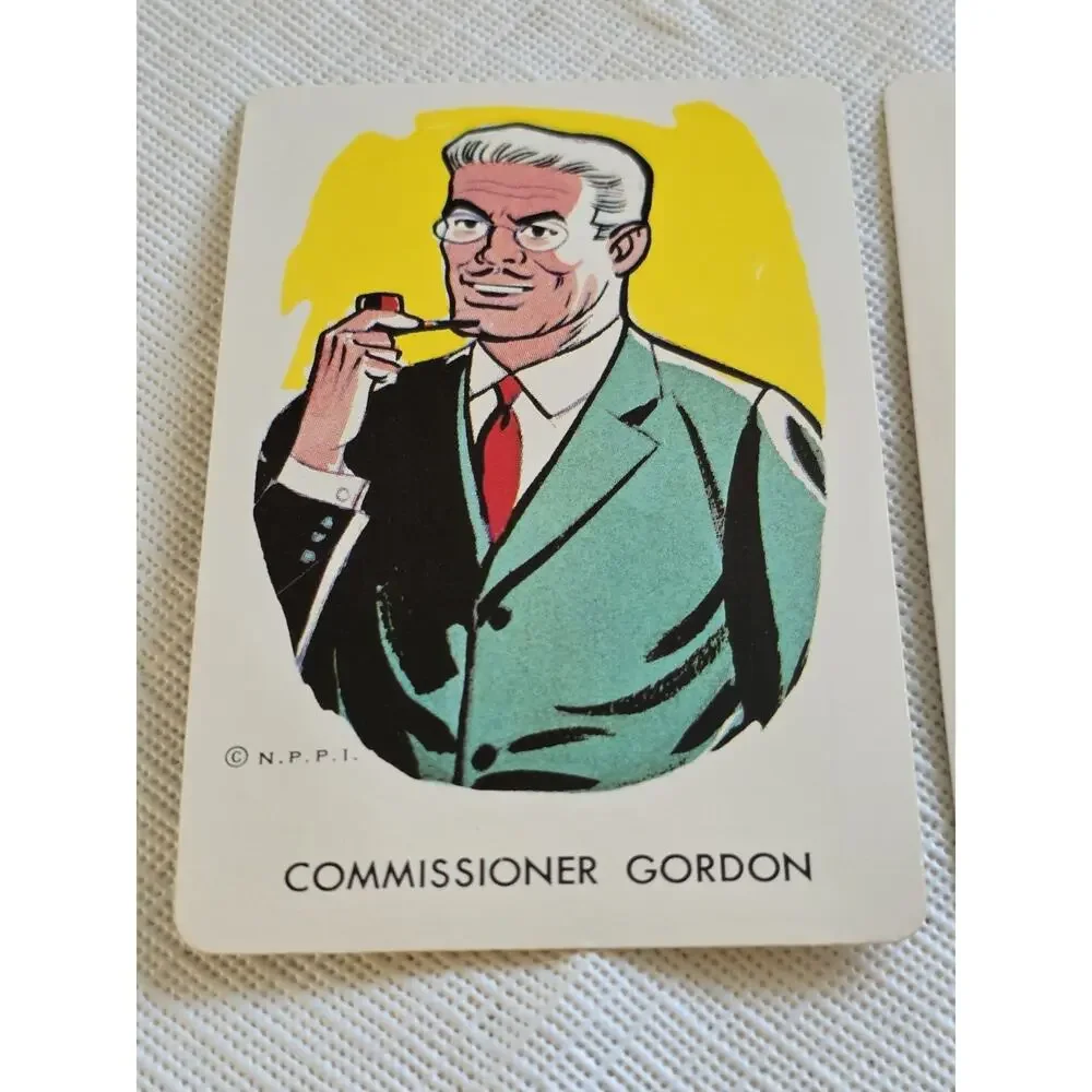1966 Whitman Batman Commissioner Gordon Cards Lot of 2 Vintage NPPI
